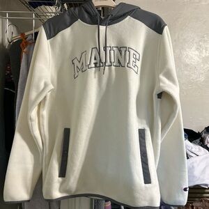 Champion Gray and White Athletic Hoodie